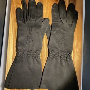 Gant Madeleine Vintage Dress Gloves Long Black Made In France Unlined Luxe